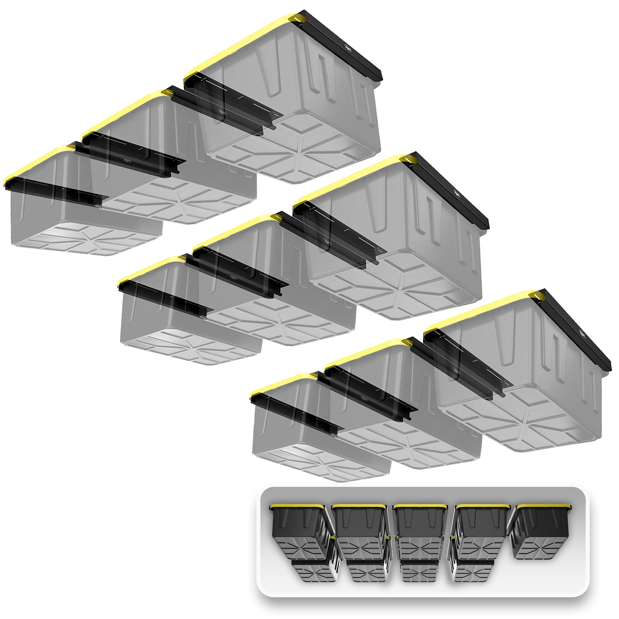 Koova, Overhead Bin Rack System for 9 Bins, Model# KV-OVERHEADBIN-9